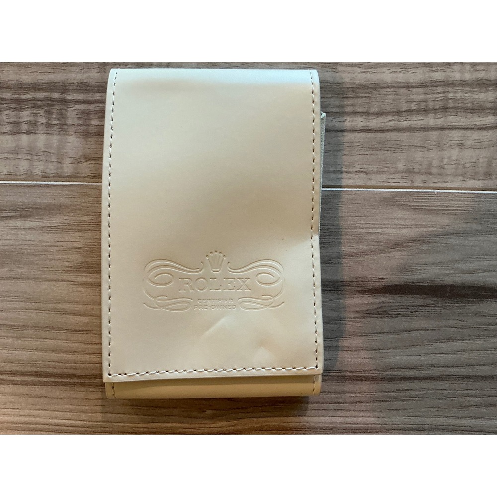Rolex Leather Card Holder Wallet Beige‎ Embossed Crown Logo New In Packaging - Picture 3 of 5